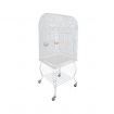 Bird Parrot Cage - Elegant Dome Top, Lacework & Curve Legs Design - White