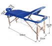 Genki Portable 3-Section Massage Table Chair Bed Foldable with Carry Bag - High Density Foam - Blue