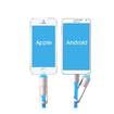 2 in 1 Retractable Cable 1M Universal Dual Interface Data Sync Charger