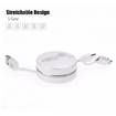 CAFELE 2 in 1 Micro Retractable 1M USB Charger Cable for iPhone / Android