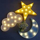 3D Star Moon Cloud Unicorn Night LED Light Modeling Lamp