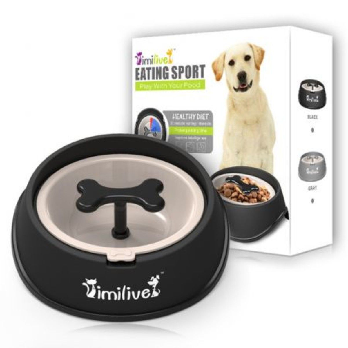 Anti Choke Pet Slow Eating Drink Bowls Large