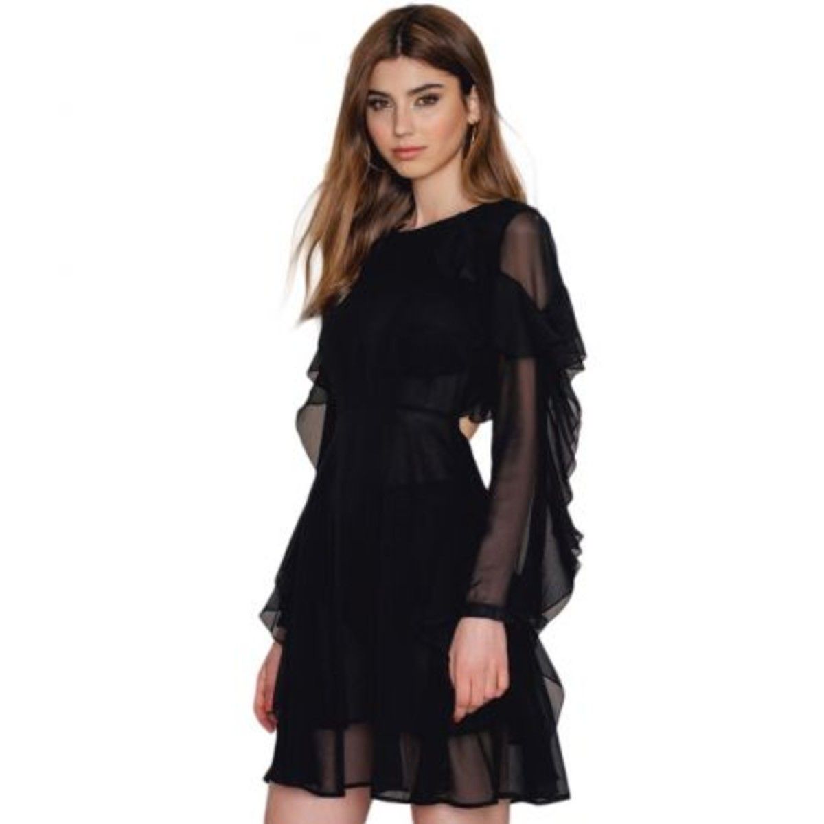 Haoduoyi Women Elegant Backless Ruffled Party Coctail Formal Dress
