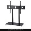 32"-65" TV Brackets Secure Height Adjustable TV Stand Portable Steel TV Stand with 8mm Tempered Glass Base