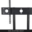 32"-65" TV Brackets Secure Height Adjustable TV Stand Portable Steel TV Stand with 8mm Tempered Glass Base