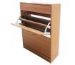 Wooden Shoe Storage Cabinet - 2 Racks & 1 Drawer, Beige