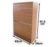 Wooden Shoe Storage Cabinet - 2 Racks & 1 Drawer, Beige