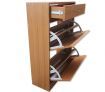 Wooden Shoe Storage Cabinet - 2 Racks & 1 Drawer, Beige