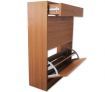 Wooden Shoe Storage Cabinet - 2 Racks & 1 Drawer, Beige