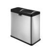 60L Rubbish Bin Dual Compartment Dustbin Pedal Recycling Trashcan Modern Kitchen Waste Garbage Stainless Steel