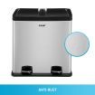 60L Rubbish Bin Dual Compartment Dustbin Pedal Recycling Trashcan Modern Kitchen Waste Garbage Stainless Steel