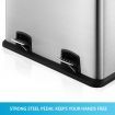 60L Rubbish Bin Dual Compartment Dustbin Pedal Recycling Trashcan Modern Kitchen Waste Garbage Stainless Steel