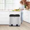 60L Rubbish Bin Dual Compartment Dustbin Pedal Recycling Trashcan Modern Kitchen Waste Garbage Stainless Steel
