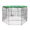 Dog Playpen Fence Pet Enclosure Cat Doggy Puppy Exercise Cage Green Fabric Cover 63x107CM/Panel 42" 8 Panels