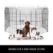 Dog Playpen Fence Pet Enclosure Cat Doggy Puppy Exercise Cage Green Fabric Cover 63x107CM/Panel 42" 8 Panels