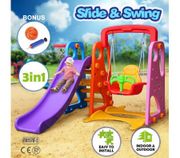 Colorful 3 in 1 Slide and Swing Play Set