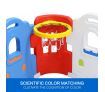 ABST 18-Sided Kids Play Pen Colorful Castle-shaped Baby Playpen with Game Panel & Basketball Set