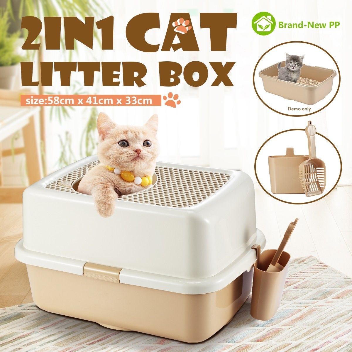 Cat Toilet Litter Box Tray House With Handle and Scoop