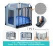 3-in-1 Metal Safety Playpen with Double Locking System & Mat - Dark Grey