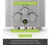 MAXKON 10 in 1 550L/Hr Portable Outdoor Gas LPG Instant Shower Water Heater - Silver