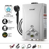 MAXKON 8 in 1 550L/Hr Portable Outdoor Gas LPG Instant Shower Water Heater - Silver