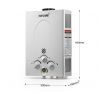 MAXKON 8 in 1 520L/Hr Portable Outdoor Gas Instant Shower Water Heater - Silver