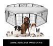 Pet Playpen Dog Cat Enclosure Ferret Fence Rabbit Exercise Cage Fabric Cover 100x80CM/Panel 8 Panels L