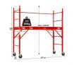 Safety Scaffolding Height-adjustable Work Platform 450KG with Lockable Wheels Red