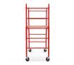 Safety Scaffolding Height-adjustable Work Platform 450KG with Lockable Wheels Red