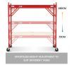 Safety Scaffolding Height-adjustable Work Platform 450KG with Lockable Wheels Red