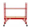 Safety Scaffolding Height-adjustable Work Platform 450KG with Lockable Wheels Red