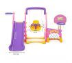Colorful 7 in 1 Kids Playset with Swing & Slide Basketball Toys