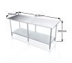 Kitchen Prep Table Cater Work Bench Table Stainless Steel W/Adjustable Feet 2438mmx762mm
