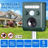 Ultrasonic Bird & Animal Repeller with Loudspeaker Alarm Solar Powered Pest Repeller