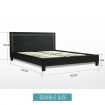 LUXDREAM Black PU Leather Bed Frame-Double