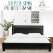 LUXDREAM Black PU Leather Bed Frame-Super King
