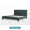 LUXDREAM  Grey Linen Bed Frame-Double
