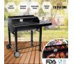 Maxkon BBQ Charcoal Grill Outdoor Portable Barbecue w/ Foldable Side Shelf