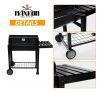 Maxkon BBQ Charcoal Grill Outdoor Portable Barbecue w/ Foldable Side Shelf