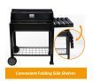 Maxkon BBQ Charcoal Grill Outdoor Portable Barbecue w/ Foldable Side Shelf