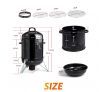 Maxkon Vertical 16" Charcoal Barrel Smoker Portable Outdoor Camping BBQ Grill