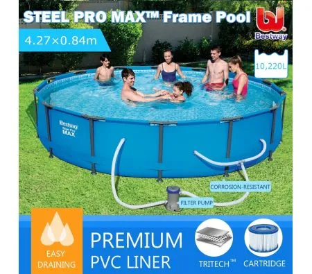 Bestway 4.27M Above Ground Metal Frame Swimming Pool w/Filter Pump
