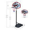 Adjustable 1.4m-1.9m Portable Kids Basketball Hoop System Stand w/Cover