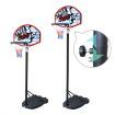 Adjustable 1.4m-1.9m Portable Kids Basketball Hoop System Stand w/Cover