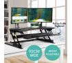 Sit Stand Desk 8 Position Adjustable Stand Up Workstation with Keyboard Tray & Slot - Black