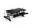 Sit Stand Desk 8 Position Adjustable Stand Up Workstation with Keyboard Tray & Slot - Black