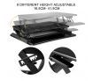 Sit Stand Desk 8 Position Adjustable Stand Up Workstation with Keyboard Tray & Slot - Black