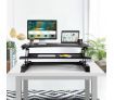 Sit Stand Desk 8 Position Adjustable Stand Up Workstation with Keyboard Tray & Slot - Black