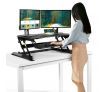 Sit Stand Desk 8 Position Adjustable Stand Up Workstation with Keyboard Tray & Slot - Black