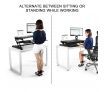 Sit Stand Desk 8 Position Adjustable Stand Up Workstation with Keyboard Tray & Slot - Black